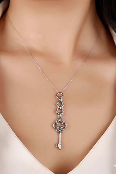NİZANKA JEWELRY NİZANKA Anahtar Model 925 Ayar Gümüş Kolye