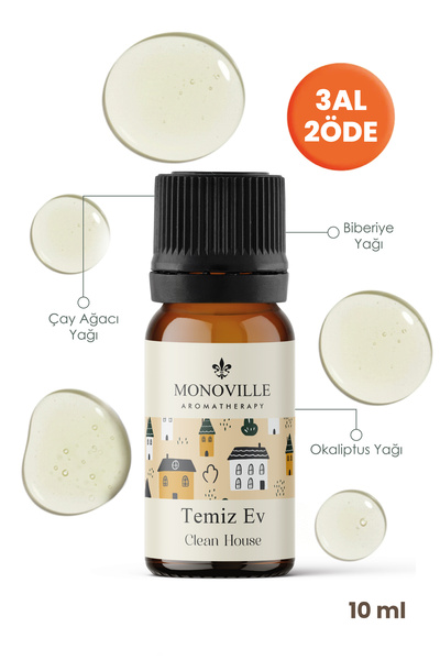 Monoville Temiz Ev Uçucu Yağ Karışımı 10 ml %100 Doğal (Clean House Essential...