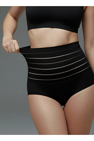 MİSTİRİK Buturo Model Yüksel Bel Korseli Karın Toparlayıcı Ve Sıkılaştırıcı Külot Korse Siyah Renk