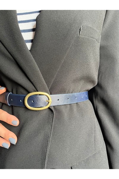 LİA KEMER Desire Ring Patterned Faux Leather Women's Antique Vintage Buckle Belt Coat Belt Dress Pants Belt