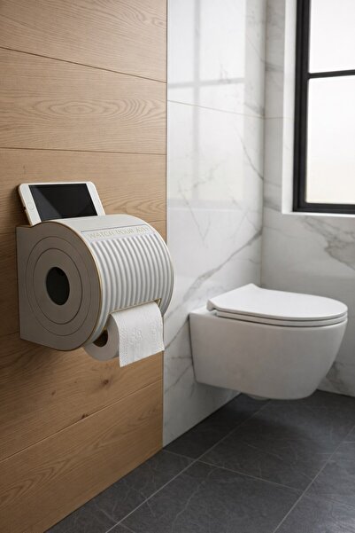 Sas Haus حامل ورق التواليت اللاصق مع حامل احتياطي رمادي اللون 3011