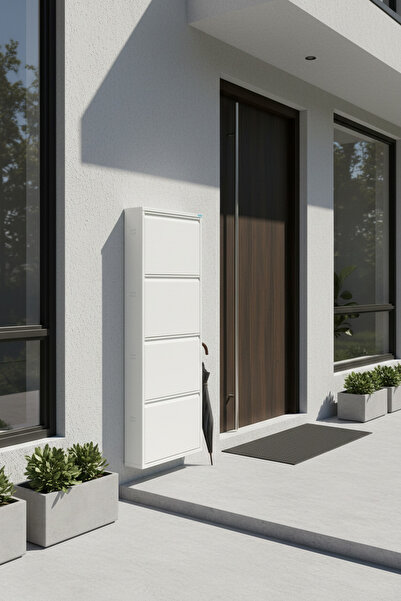 LICCIA Metal Ayakkabılık 4 lü Beyaz