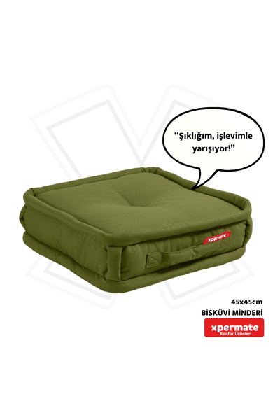 XPERMATE Bisküvi Yer Minderi Petek Önü Palet Üstü Minderi Bank Ve Bahçe Minderi 45x45x14 Cm Yeşil