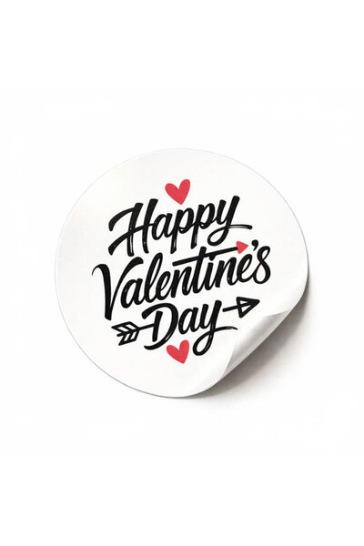 koliciabla Sevgililer Günü 'Happy Valentine's Day' Baskılı Sticker (4x4cm) - ...