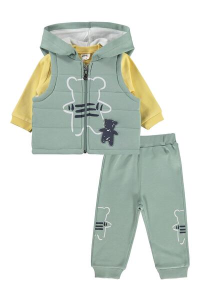 Civil Baby Ayıcık Baskılı 3'lü 6-18 Ay Takım - Yeşil 18-24 Ay