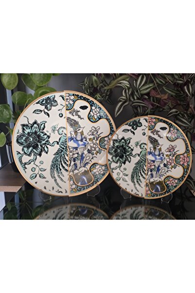 EMİRA HOME Seremony Double Patterned Cake and Serving Set for 6 People