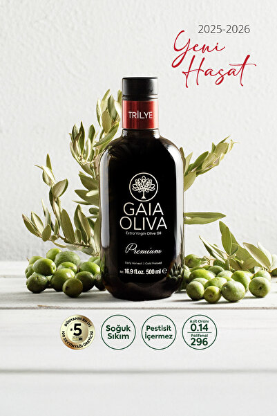 Gaia Oliva Premium Trilye 500 ml Erken Hasat Natürel Sızma Zeytinyağı (Yeni Hasat)