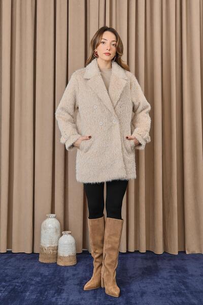 Soul Γυναικείο Παλτό Μαλλιαρό - 32422KBN - ΜΠΕΙΖ