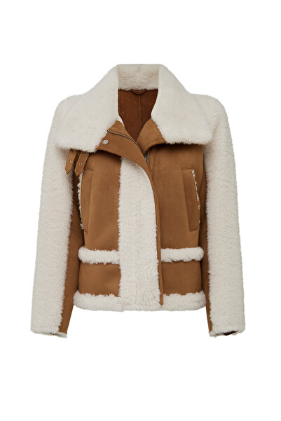 Derimod Kaprun Women's Beige Short Teddy Coat 24Wgp5292Ff