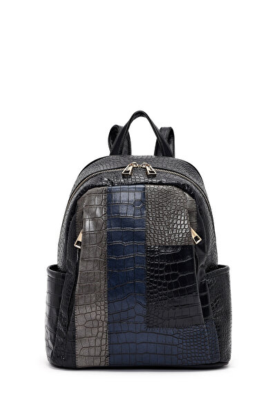 Derimod Women's Black Patterned Backpack 25Wbd264114