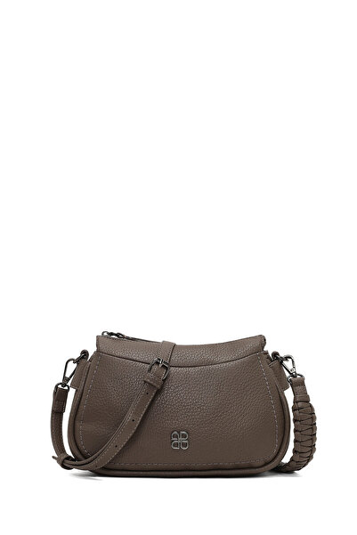 Derimod حقيبة كروس نسائية ذات حزام طويل باللون الرمادي 25ABD2411FT