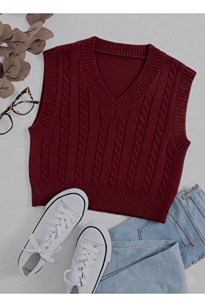 YUGA KNİTTİNG SAÇ ÖRGÜ TRİKO CROP KADIN SÜVETERİ