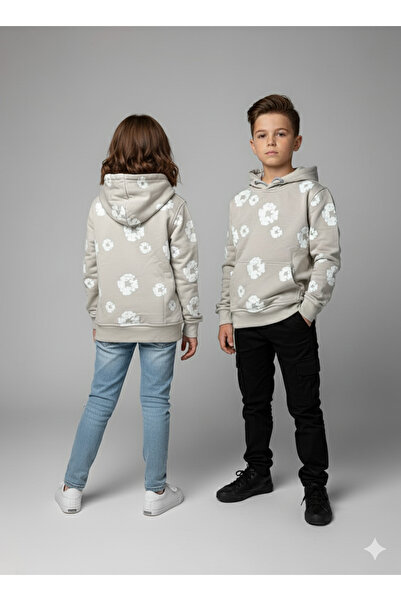 YusGos Unisex Girls/Boys Cotton Hooded Denim Tears Printed Sweatshirt (3-15 Years)