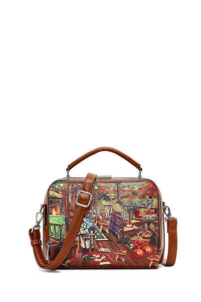 Derimod Kadın Taba Uzun Askılı Desenli Kol Çantası 25WBD246626