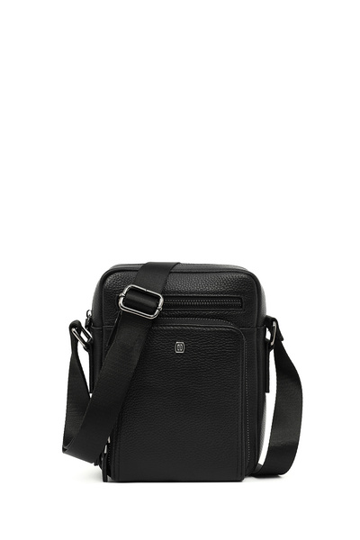 Derimod Men's Black Leather Messenger Bag 25Wbd3560Ft