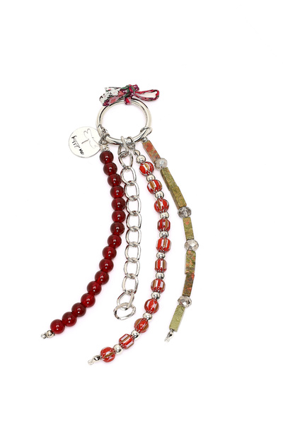 Derimod Kadın Bordo Boncuklu Metal Charm 000A2D470714