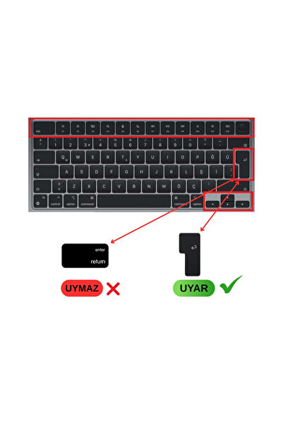 Mcstorey MacBook Klavye Koruyucu Türkçe Q M5 M4 M3 M2 M1 Silikon Kapak Toz Dökülme Çizilme Karşı Koruma