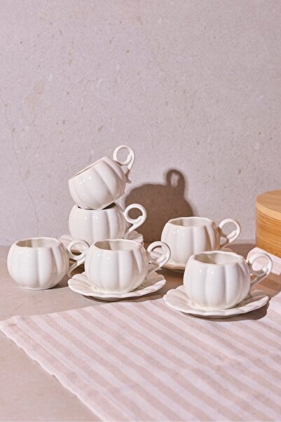 Perotti Pumpkin Porcelain 6-Piece Coffee Cup Set