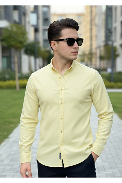 YusGos Men's Regular Fit Long Sleeve Easy Iron Cotton Shirt