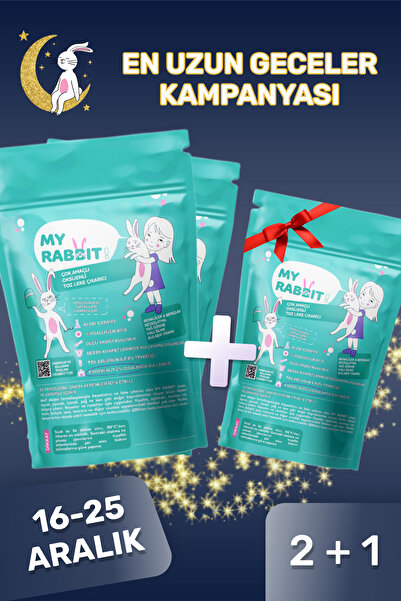 My Rabbit! Çamaşır Ve Yüzey Için Çok Amaçlı Oksijenli Toz Leke Çıkarıcı ve beyazlatıcı 3'lü Paket 3 X 800 gr