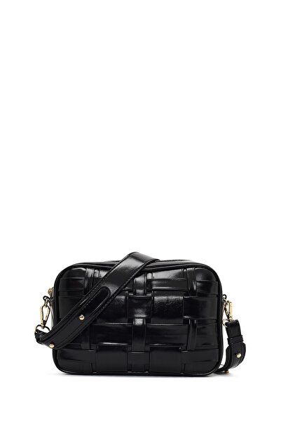 Derimod Kadın Siyah Uzun Askılı Örgülü Çapraz Çanta 25WBD274229