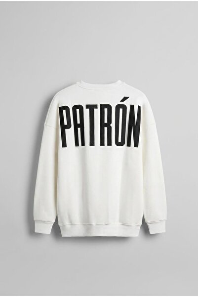 ablukaonline Ανδρικό φούτερ Premium oversized με τύπωμα εκρού