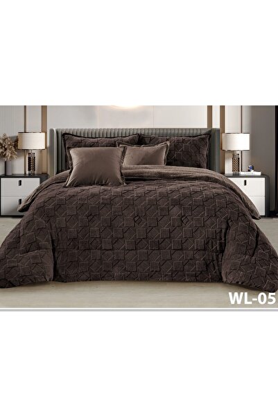 Moon 4-piece winter comforter set, soft velvet center filling with plain fur, double-sided, luxurious velvet material, quilt size 210*170