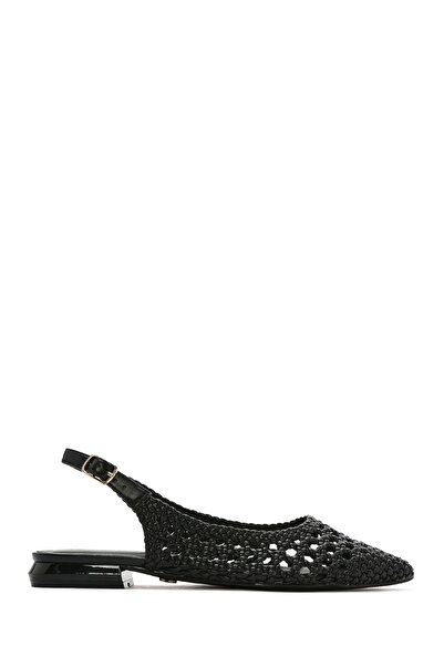 Derimod Kadın Siyah Örgülü Arkası Açık Babet 25SFD443429