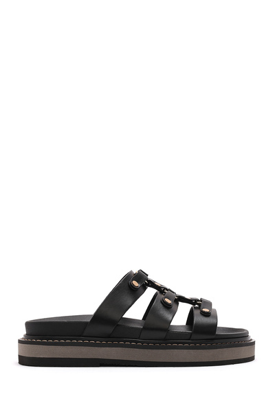 Derimod Kadın Siyah Kalın Tabanlı Terlik 25SFE400818