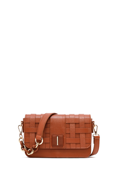 Derimod Kadın Taba Uzun Askılı Örgü Çapraz Çanta 25ABD261529