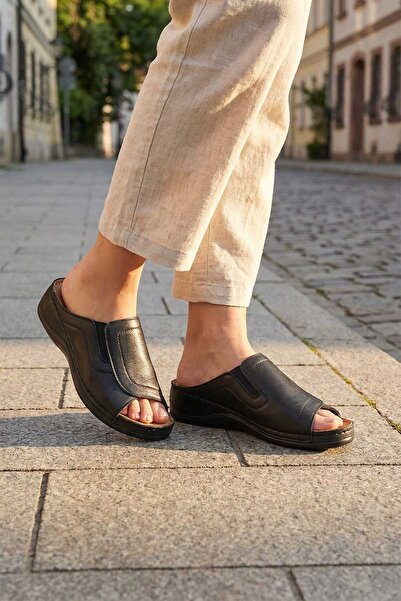 Paleng Gezer Kadın Ayarlanabilir Hakiki Deri Terlik