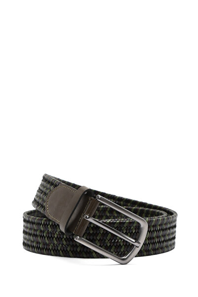 Derimod Erkek Yeşil Örgü Deri Kemer 000A2D1304429
