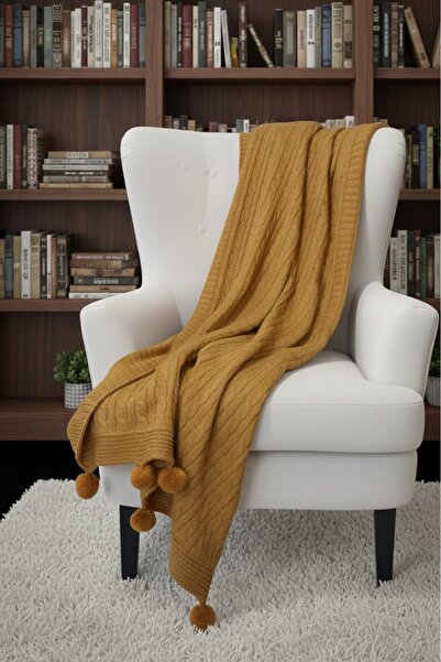 EUROPA HOME Ponponlu TV diz üstü battaniyesi, şal