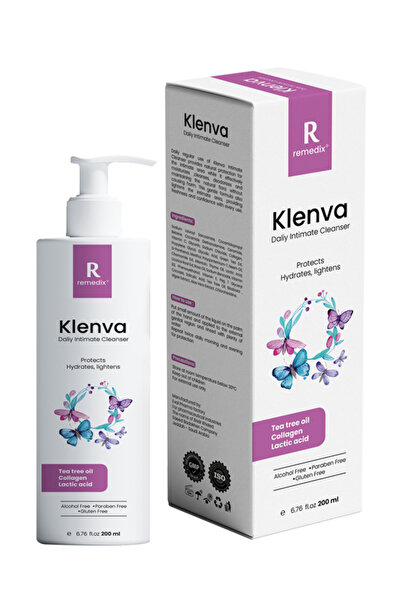Remedix غسول كلينفا النسائي للحماية والترطيب والتفتيح - الكولاجين وحمض اللاكتيك 200 مل