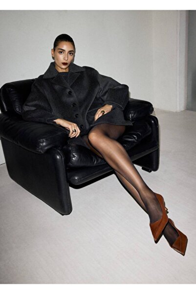 MANGO Woman Kitten topuklu deri ayakkabı