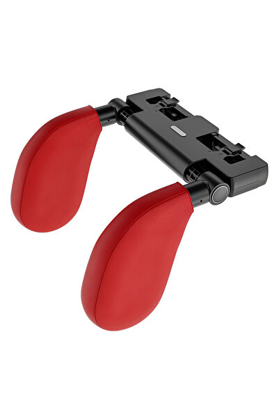 ZEQAS Suport tetieră auto din piele, spumă cu memorie, reglabil, roșu, suport telefon/tabletă, cârlig