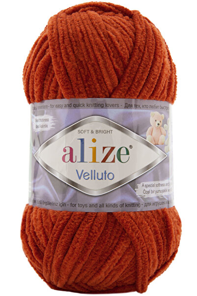 Alize Velluto Kalın Kadife El Örgü İpi 36 Kiremit