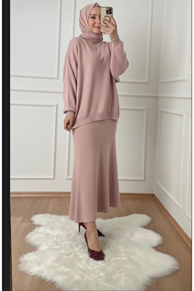 AXXAN triko takım kadın etekli kazak takım tesettür takım