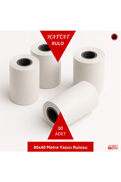 HATTAT 10 Adet 80 X 40 Metre Yazıcı Rulosu Termal Rulo