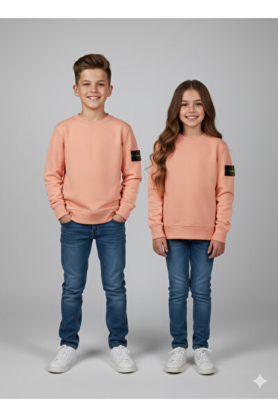 YusGos سويت شيرت قطني برقبة دائرية للجنسين (للأعمار من 3 إلى 15 سنة)