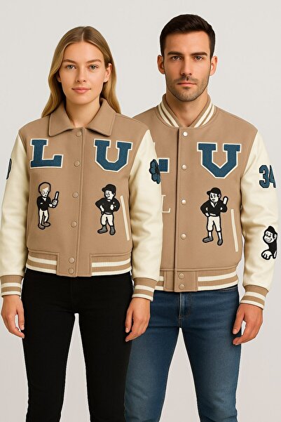 YusGos Unisex Women'S/Men's Embroidered Custom Design College Coat Jacket