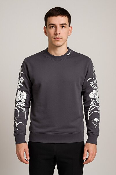 YusGos Unisex Men'S/Women's Sleeve Printed Cotton Crew Neck Sweatshirt