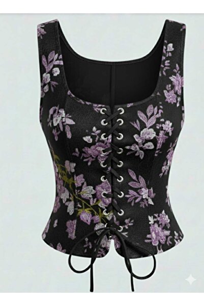 guawwi Kadın bohem retro Vintage dantel tasarımlı Yelek