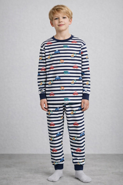 Krazber Set pijamale pentru copii Car cu imprimeu Bumbac cu maneca lunga