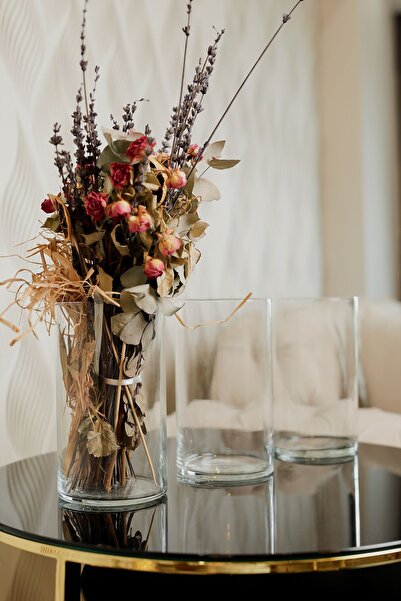 ZURİ DESİGN 3'lü Cam Vazo Seti 20x9 cm - Şık ve Modern Dekoratif Vazo Seti