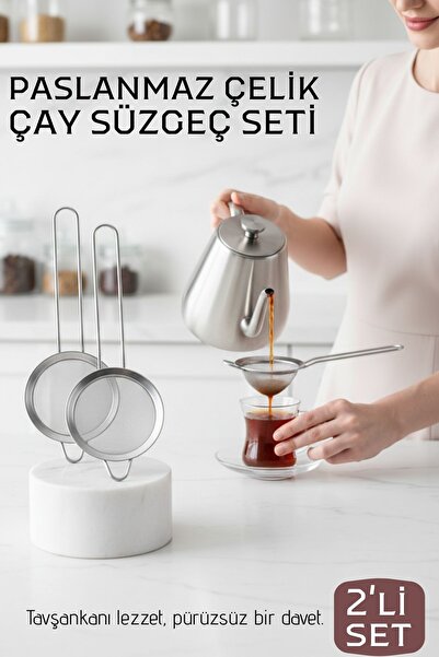 Transformacion Klasik Çay Süzgeci 304 Paslanmaz Çelik 2 ADET 721306