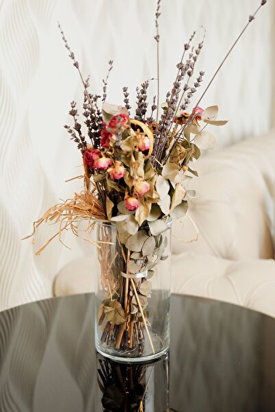 ZURİ DESİGN Cam Vazo 20x9 cm - Modern ve Şık Dekoratif Vazo Çok Amaçlı Kullanım