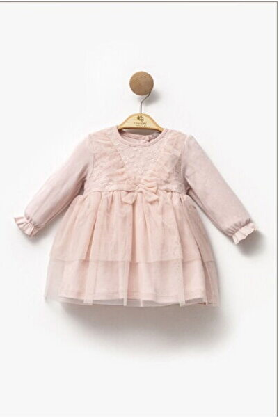 Cassiope 465921CS Kız Bebek Fiyonk Detaylı Güpürlü Elbise