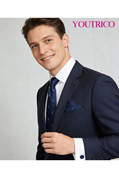 Youtrico Tie,Handkerchief and cufflinks Set-Artisanal Business 3PCS Handmade ...