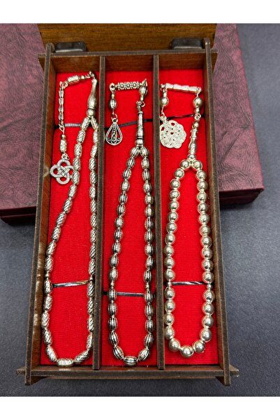 TESBİH ADAM Hediyelik Üçlü Set Metal Tebih